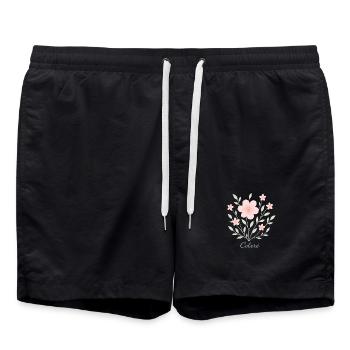 Colorè Cherry Blossoms Illustration - Swim Trunks - black - Front - AI Model Male 185 light (185cm)