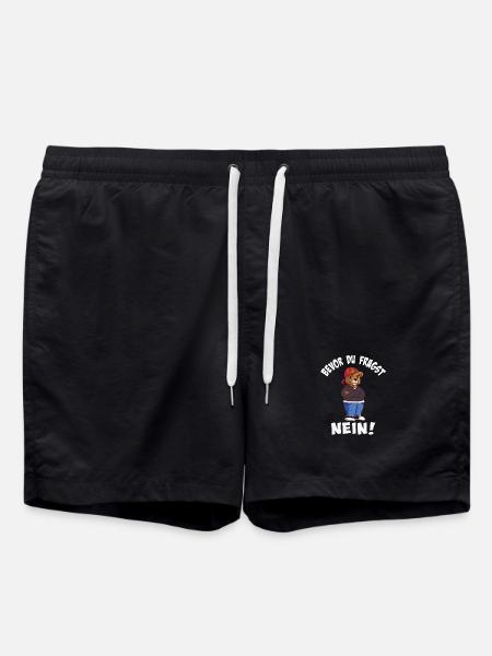 Cool bear style with trendy hat - Swim Trunks - black