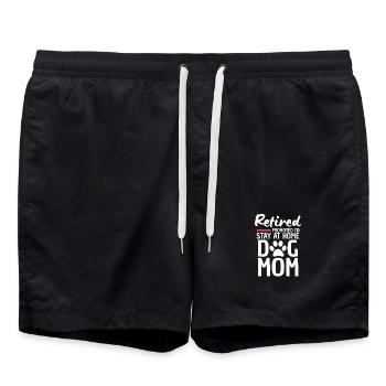 Retired Dog Mom Quote - Badeshorts - Schwarz - Vorne - AI Model Male 185 light (185cm)
