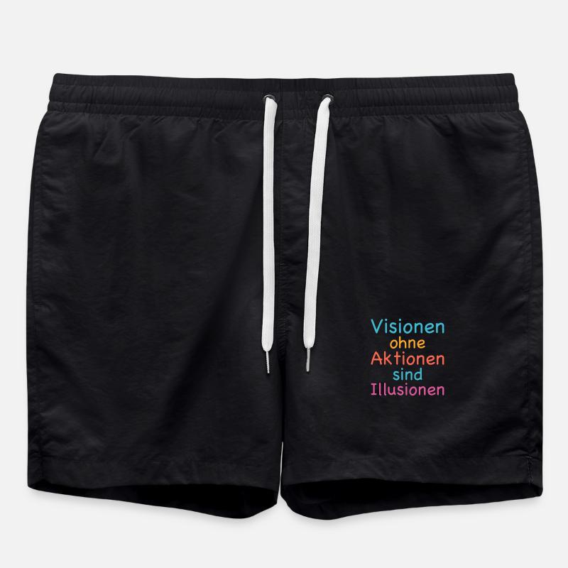 Visions without action are illusions - Swim Trunks - black