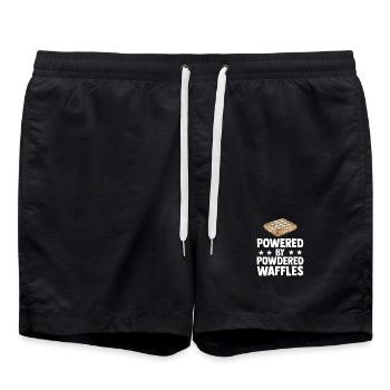 Powered By Powdered Waffles - Badeshorts - Schwarz - Vorne - AI Model Male 185 light (185cm)