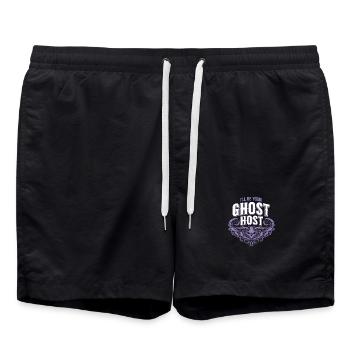 I'll Be Your Ghost Host — Spooky Host Einladung - Badeshorts - Schwarz - Vorne - AI Model Male 185 light (185cm)