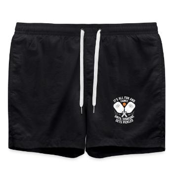 Équipement de pickleball Raquette de padel drôle - Short de bain - noir - Devant - AI Model Male 185 light (185cm)