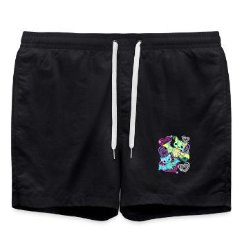 Chauves-souris rétro Halloween Enfants - Short de bain - noir - Devant - AI Model Male 185 light (185cm)