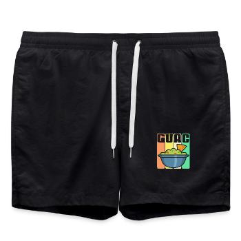 Bol Guac avec puce style rétro humour - Short de bain - noir - Devant - AI Model Male 185 light (185cm)