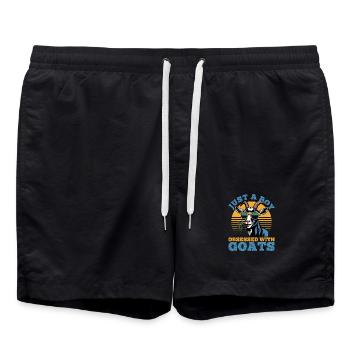 Drôle d’animal de la ferme chèvre - Short de bain - noir - Devant - AI Model Male 185 light (185cm)