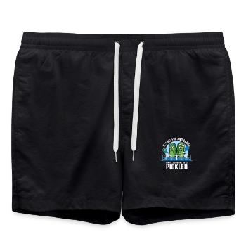 Pickleball Spieler Essiggurken Geschenk Team - Badeshorts - Schwarz - Vorne - AI Model Male 185 light (185cm)