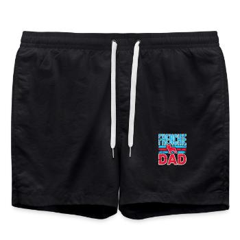 Frenchie Dad Vintage Bulldog, Chiens d’amour - Short de bain - noir - Devant - AI Model Male 185 light (185cm)