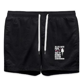 Alles Gute Papa wünscht dir dein bester Schwimmer - Badeshorts - Schwarz - Vorne - AI Model Male 185 light (185cm)