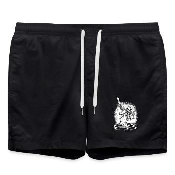 Der letzte Angriff - Bauernreiten, Schachritter - Badeshorts - Schwarz - Vorne - AI Model Male 185 light (185cm)