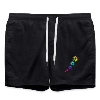 Bunte Sterne - Badeshorts - Schwarz - Vorne - AI Model Male 185 light (185cm)