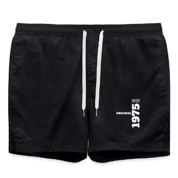 1975 Original Vintage Birthday Gift - Swim Trunks - black - Front - AI Model Male 185 light (185cm)