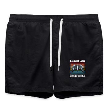 Nächstes Level Großer Bruder Ankündigung Zocken - Badeshorts - Schwarz - Vorne - AI Model Male 185 light (185cm)