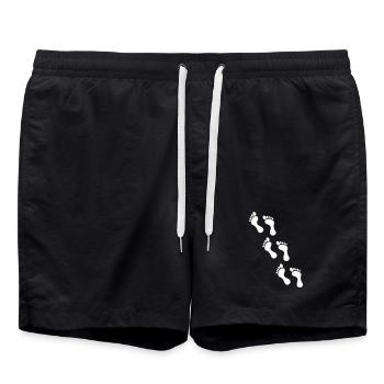 Petites empreintes sur noir - Short de bain - noir - Devant - AI Model Male 185 light (185cm)