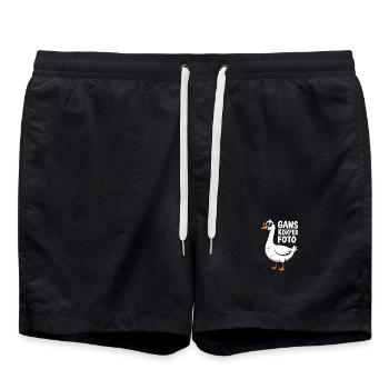 Photo de corps d’oie drôle d’oie jeu de mots - Short de bain - noir - Devant - AI Model Male 185 light (185cm)