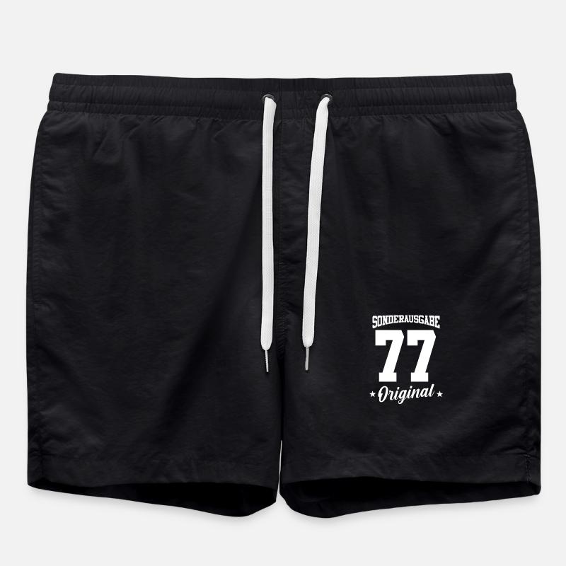77 Birthday - Swim Trunks - black