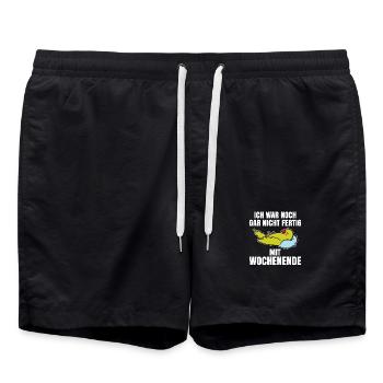 Ich war noch gar nicht fertig mit Wochenende - Badeshorts - Schwarz - Vorne - AI Model Male 185 light (185cm)