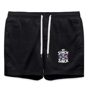 Synchronschwimmen Kunstschwimmen Wassersport - Badeshorts - Schwarz - Vorne - AI Model Male 185 light (185cm)
