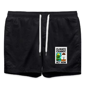Le changement climatique maintenant - Short de bain - noir - Devant - AI Model Male 185 light (185cm)