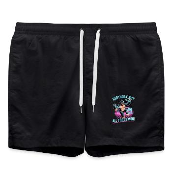 Birthday Gamer VR - Badeshorts - Schwarz - Vorne - AI Model Male 185 light (185cm)