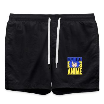 Anime Manga Otaku Kawaii Japon Cosplay Bande dessinée - Short de bain - noir - Devant - AI Model Male 185 light (185cm)