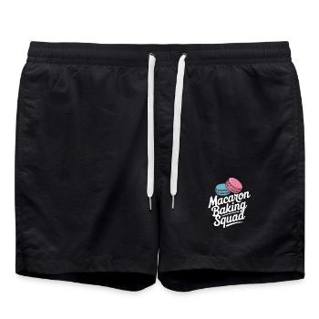 Macaron Französische Desserts - Badeshorts - Schwarz - Vorne - AI Model Male 185 light (185cm)