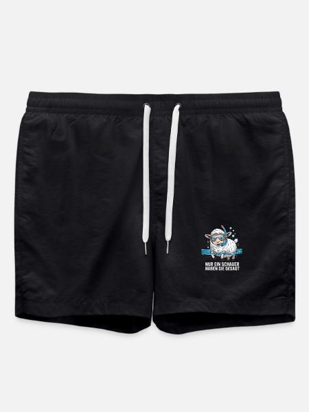 Just a Shower – Funny Sheep Design - Swim Trunks - black