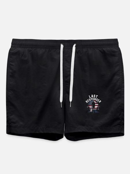 Last Responder Flag Tribute - Swim Trunks - black