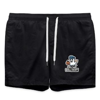 Postman Boo - Livraison fantôme d’Halloween effrayante et mignonne - Short de bain - noir - Devant - AI Model Male 185 light (185cm)