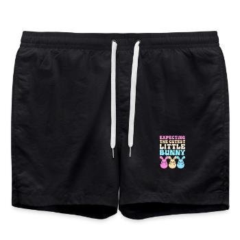 Gender Reveal Ostern Werdende Mutter - Badeshorts - Schwarz - Vorne - AI Model Male 185 light (185cm)