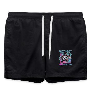 Birthday Gamer VR - Badeshorts - Schwarz - Vorne - AI Model Male 185 light (185cm)
