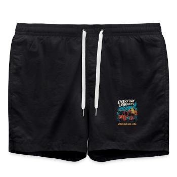 Légendes quotidiennes Varsovie Tram Design - Short de bain - noir - Devant - AI Model Male 185 light (185cm)