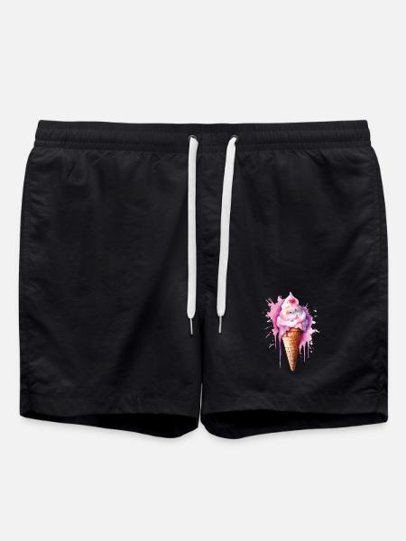 Wasserfarbe Eiscreme Tropfen - Swim Trunks - black