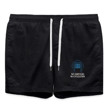 Ingénieur Rack et Stack Infrastructure Réseau - Short de bain - noir - Devant - AI Model Male 185 light (185cm)