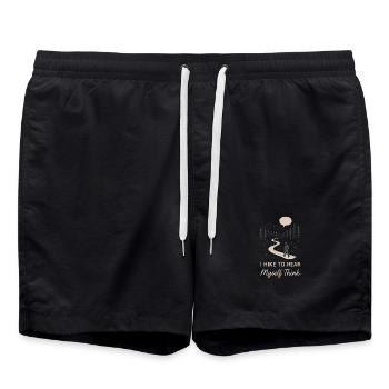 Solo Camping Introverti Campeur Calme - Short de bain - noir - Devant - AI Model Male 185 light (185cm)