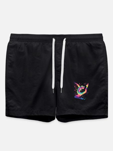 Gymnastics Floor Artistic Gymnastics - Swim Trunks - black