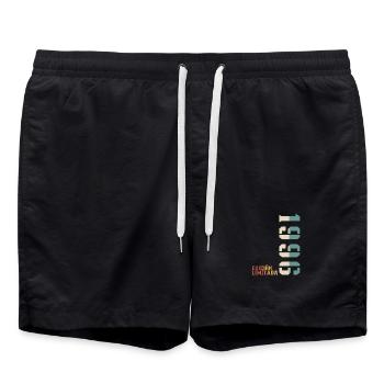 Original 1996 Vintage Retro Birthday Gift - Swim Trunks - black - Front - AI Model Male 185 light (185cm)