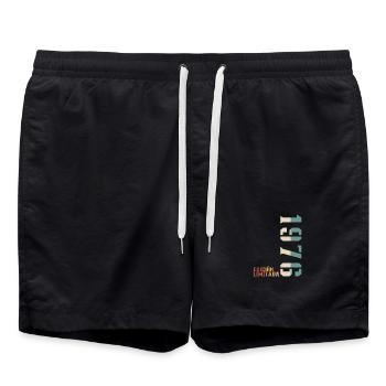 Original 1976 Vintage Rétro Cadeau d’anniversaire - Short de bain - noir - Devant - AI Model Male 185 light (185cm)