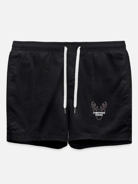 Neon Hirsch Geweih Christmas Squad - Badeshorts - Schwarz