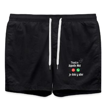 Theater Call Me Notfall - Badeshorts - Schwarz - Vorne - AI Model Male 185 light (185cm)