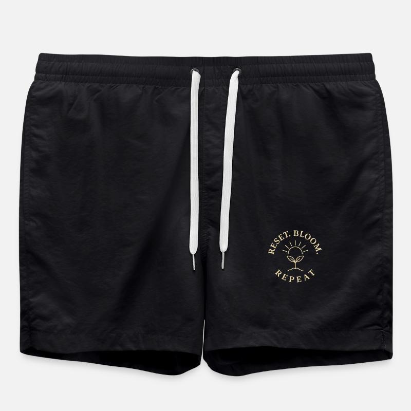 Mindful Growth, Spring Renewal, - Swim Trunks - black