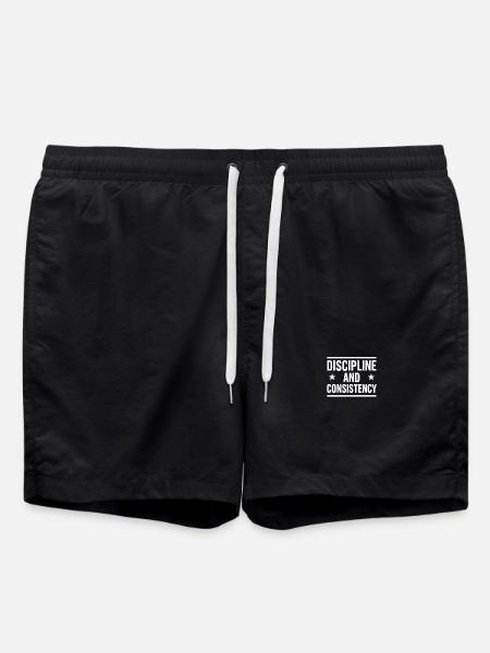 Disciplined Consistency Bold, Motivational  - Swim Trunks - black