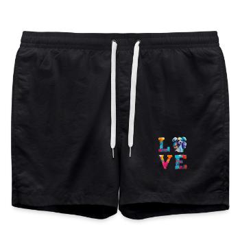Pudel Love Hunde Shirt – Süßer Pudel Liebhaber - Badeshorts - Schwarz - Vorne - AI Model Male 185 light (185cm)