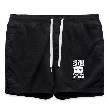 Poker - Personne ne s’en soucie en disant design - Short de bain - noir - Devant - AI Model Male 185 light (185cm)