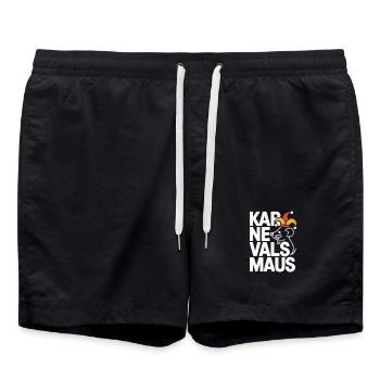 Karnevalsmaus Karneval Köln Kölner Karnevals Maus - Badeshorts - Schwarz - Vorne - AI Model Male 185 light (185cm)