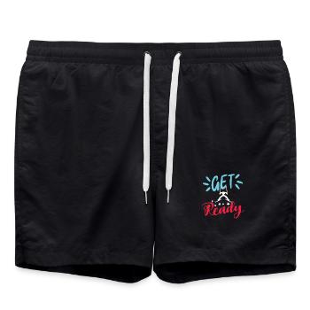 Bereit zum Skifahren  - Badeshorts - Schwarz - Vorne - AI Model Male 185 light (185cm)