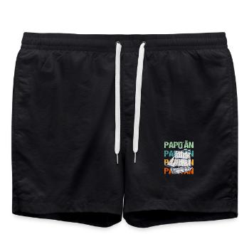PAPITÄN Segelschiff  / Vater, Papi - Badeshorts - Schwarz - Vorne - AI Model Male 185 light (185cm)