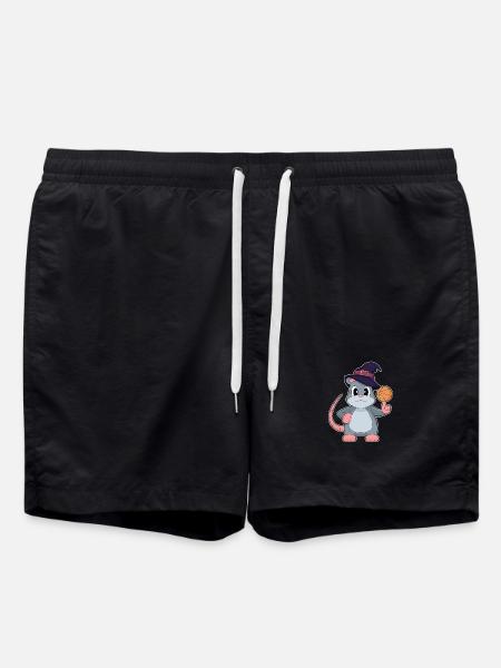 Mouse Halloween Basketball - Swim Trunks - black