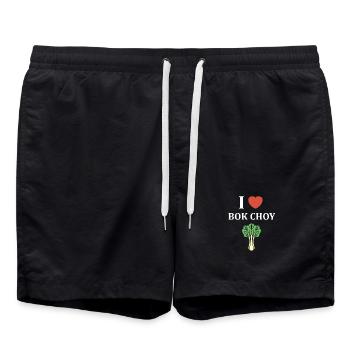 J Adore Bok Choy Grafik - Badeshorts - Schwarz - Vorne - AI Model Male 185 light (185cm)