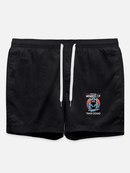 Funny Raccoon - Swim Trunks - black
